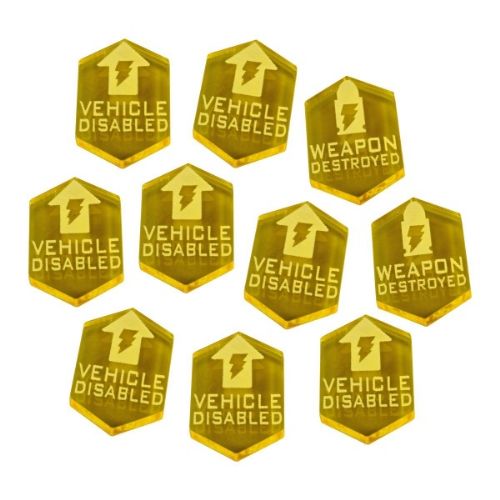 Vehicle Disabled Tokens for Star Wars: Legion, Transparent Yellow (10)